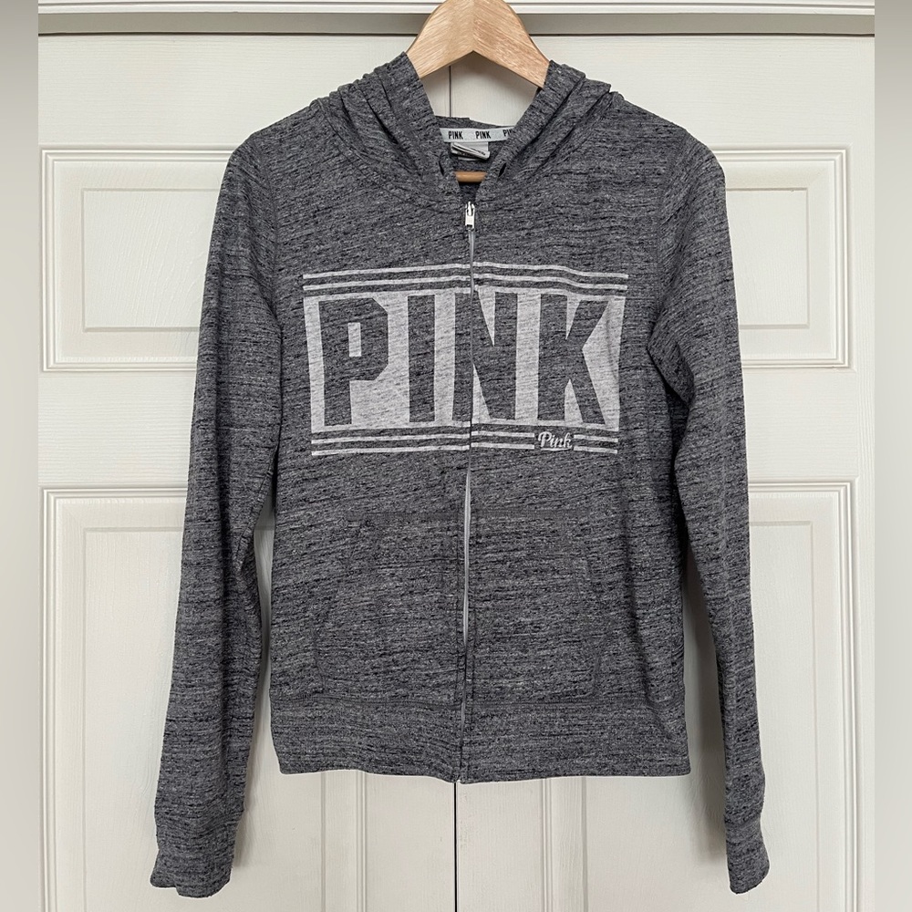 {PINK By Victoria's Secret} Full Zip Hoodie Jacket in Blue Grey - Women's Small